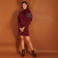 Asymmetrisches Cordkleid Juni aus Biobaumwolle kbA in berry via ManduTrap
