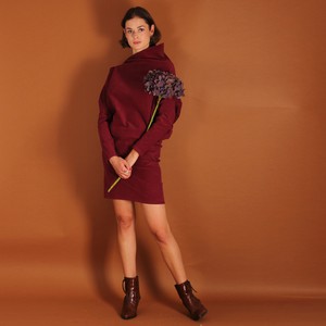 Asymmetrisches Cordkleid Juni aus Biobaumwolle kbA in berry from ManduTrap