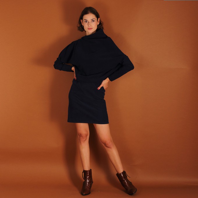Asymmetrisches Cordkleid Juni aus Biobaumwolle kbA in blau from ManduTrap
