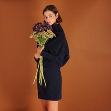 Asymmetrisches Cordkleid Juni aus Biobaumwolle kbA in blau via ManduTrap