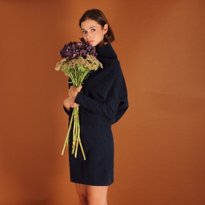 Asymmetrisches Cordkleid Juni aus Biobaumwolle kbA in blau from ManduTrap