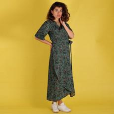 Wrapdress aus Biobaumwolle, Midi Wickelkleid Lilla via ManduTrap