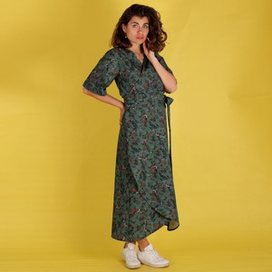 Wrapdress aus Biobaumwolle, Midi Wickelkleid Lilla from ManduTrap