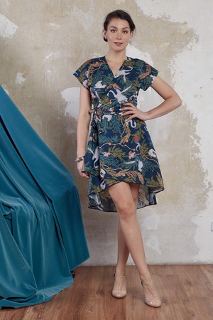 Asymmetrisches Wickelkleid Feline aus Bio Baumwolle (kbA) from ManduTrap