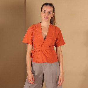 Wickelbluse Silja aus Tencel in Rost from ManduTrap