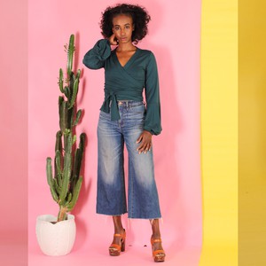 Tencel Wickelshirt Runa/petrol from ManduTrap