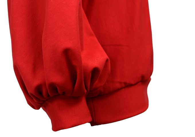 Baumwollpullover Caro mit Ballonärmeln in rot from ManduTrap