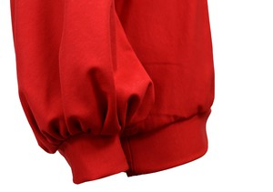 Baumwollpullover Caro mit Ballonärmeln in rot from ManduTrap