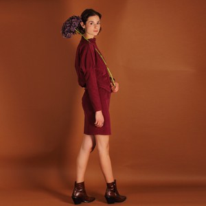 Asymmetrisches Cordkleid Juni aus Biobaumwolle kbA in berry from ManduTrap