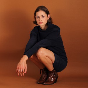 Asymmetrisches Cordkleid Juni aus Biobaumwolle kbA in blau from ManduTrap
