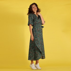 Wrapdress aus Biobaumwolle, Midi Wickelkleid Lilla from ManduTrap