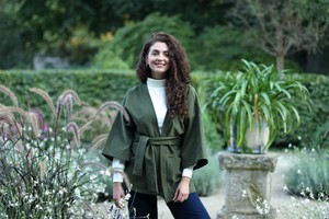 Kimonojacke aus Biobaumwolle – Cord in Grün – Nachhaltige Mode für zeitlosen Stil from ManduTrap