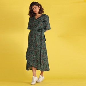 Wrapdress aus Biobaumwolle, Midi Wickelkleid Lilla from ManduTrap