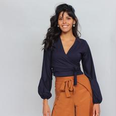 Tencel Wickelshirt Runa blau via ManduTrap