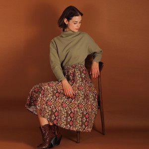Stehkragen Pullover Dori aus einem Waffelstoff in olive from ManduTrap