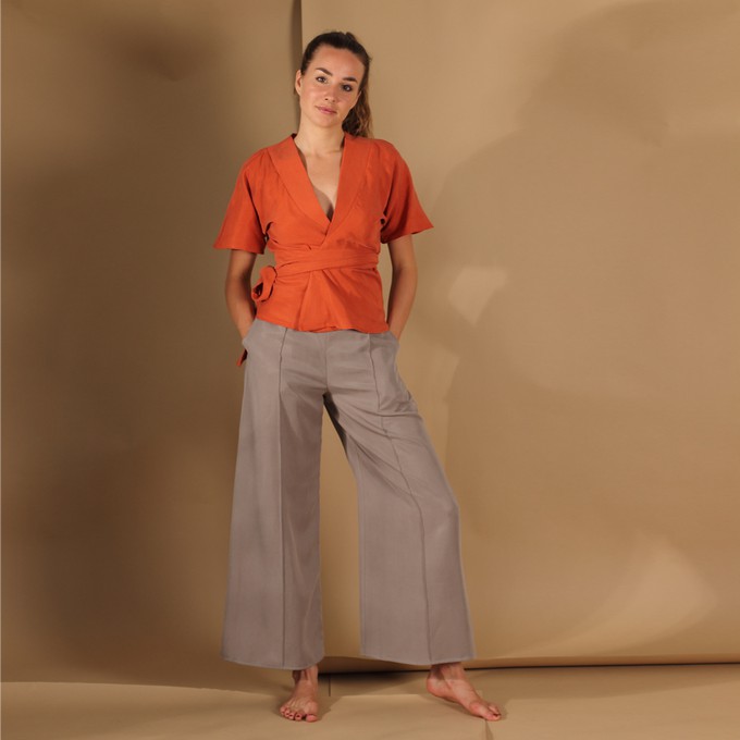Wickelbluse Silja aus Tencel in Rost from ManduTrap