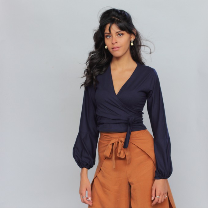 Tencel Wickelshirt Runa blau from ManduTrap
