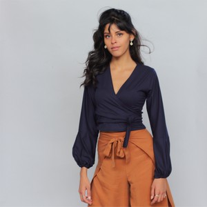 Tencel Wickelshirt Runa blau from ManduTrap