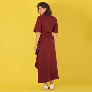 Langes Tencel Wickelkleid „Luma“ in berry from ManduTrap