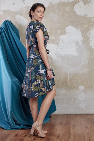 Asymmetrisches Wickelkleid Feline aus Bio Baumwolle (kbA) from ManduTrap