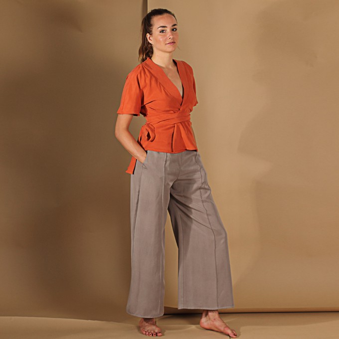 Wickelbluse Silja aus Tencel in Rost from ManduTrap