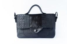 Naïma Bag medium Black croco via Marlene Fernandez