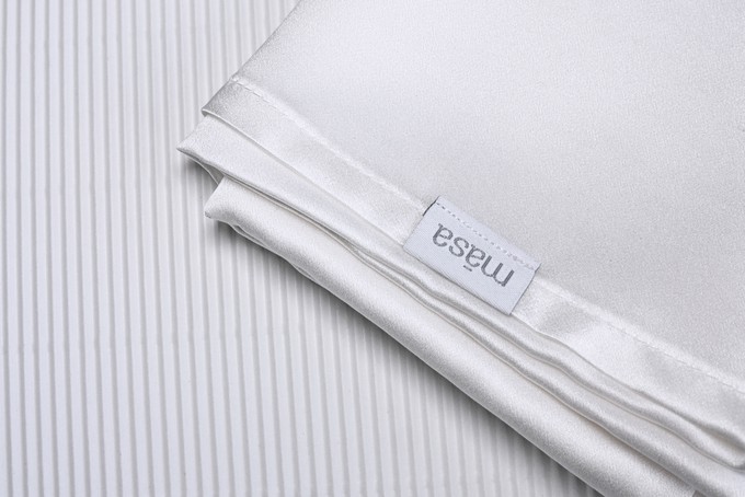 White Silk Satin Pillowcase from Māsa Organic