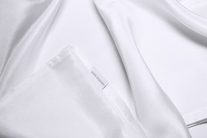 White Silk Satin Pillowcase from Māsa Organic