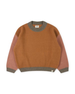 Mock Neck Sweater color block from Matona