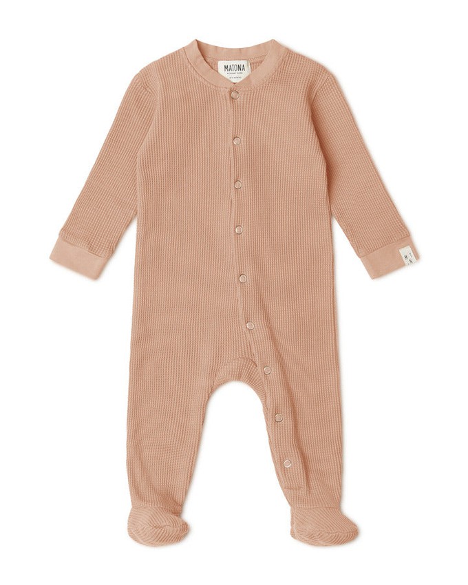 Basic Footed Pajama terracotta from Matona