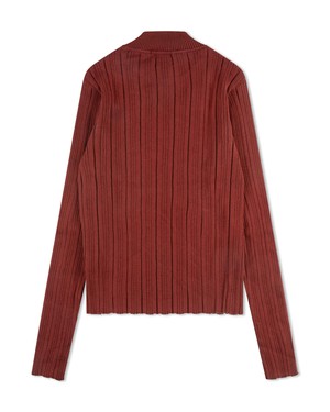 Ribbed Collared Longsleeve maroon from Matona