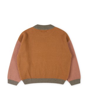 Mock Neck Sweater color block from Matona