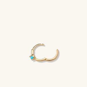 Single Colored Mini Hoop Turquoise from Mejuri