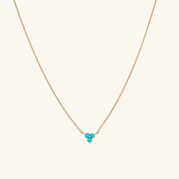 Turquoise Lotus Necklace from Mejuri