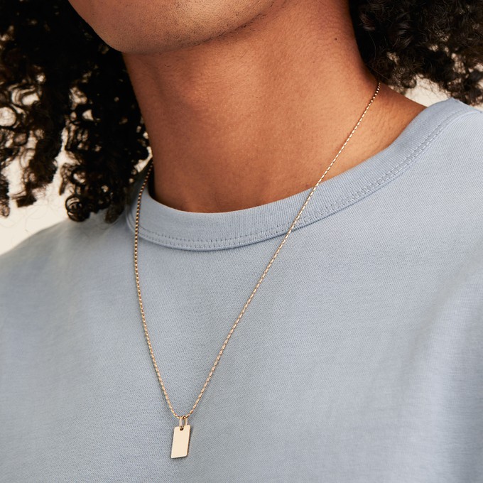 Barrel Link Engravable Tag Necklace from Mejuri