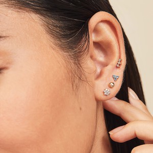 Piercing Studio - Marquise Diamond Bar Flat Back Stud from Mejuri