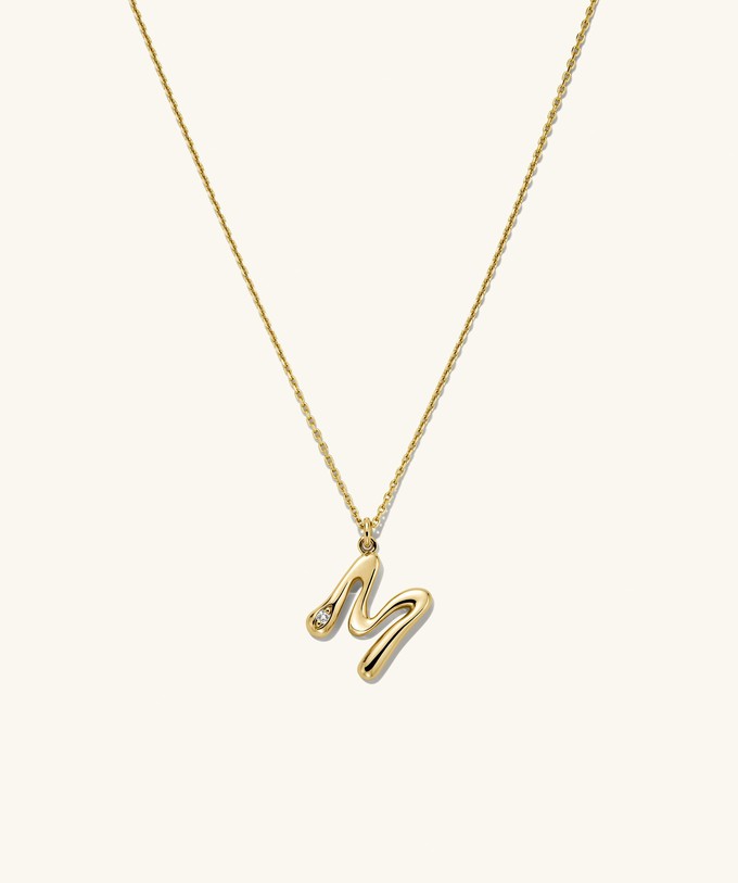 Organic DÃ´me Liquid Letter Pendant Necklace from Mejuri