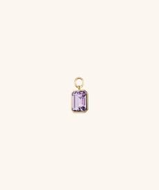Big Emerald Cut Gemstone Hoop Charm via Mejuri