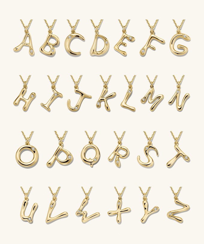 Organic DÃ´me Liquid Letter Pendant Necklace from Mejuri