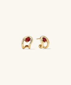 Organic DÃ´me Curve Gemstone Huggies via Mejuri