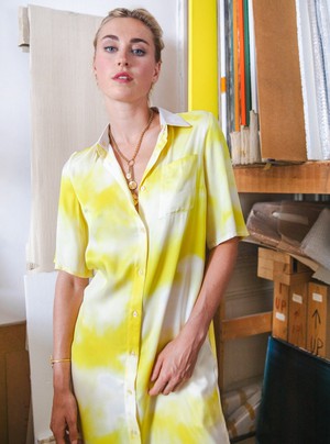 Saké dress Yellow splash from Mon Col Anvers