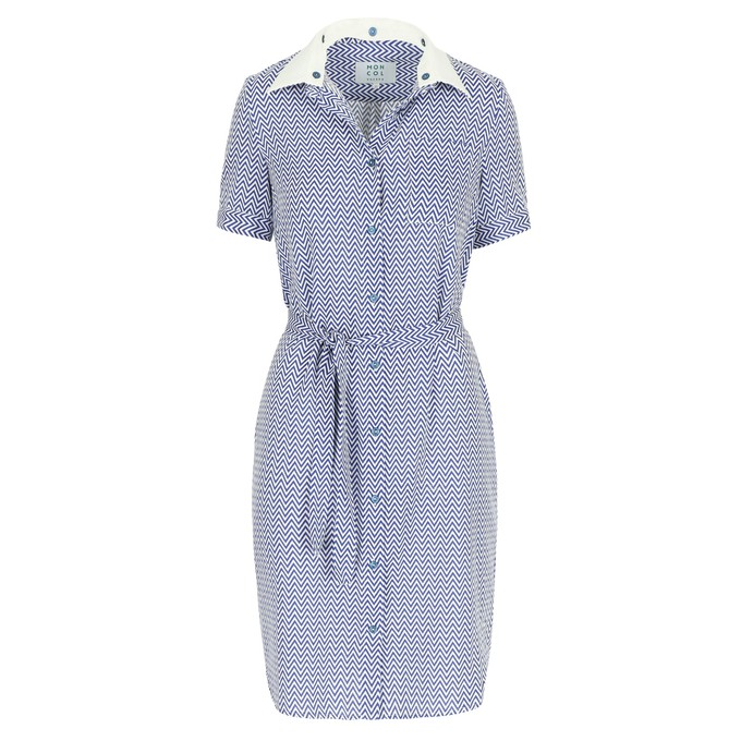 Echo dress zigzag blue - Last size: 36 from Mon Col Anvers