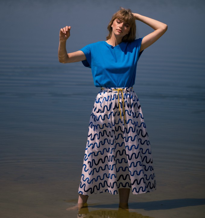Sage midi skirt Waves Organic cotton - Last size: 36 from Mon Col Anvers