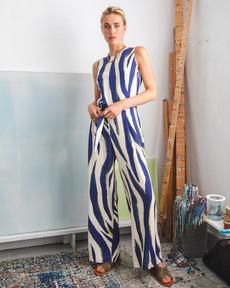 Rosas jumpsuit Blue zebra via Mon Col Anvers