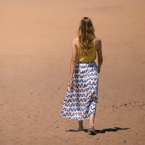 Sage midi skirt Waves Organic cotton - Last size: 36 from Mon Col Anvers
