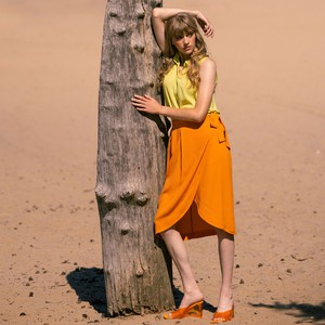 Wrap skirt Orange from Mon Col Anvers