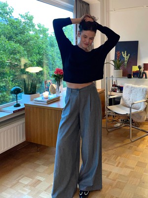 Clio pants Twill grey from Mon Col Anvers