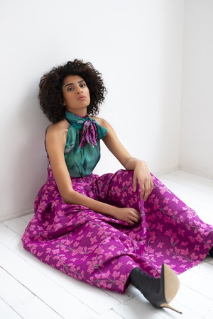 LONG FLORAL DRAPED SKIRT from MONIQUE SINGH