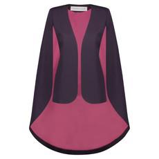 PURPLE GABARDINE CAPE JACKET via MONIQUE SINGH
