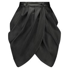 FAUX LEATHER DRAPED SKIRT from MONIQUE SINGH